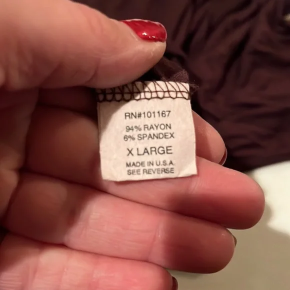 Cha Cha Vente X- Large brown 3/4 sleeve cotton blend stretch top - Picture 8 of 12